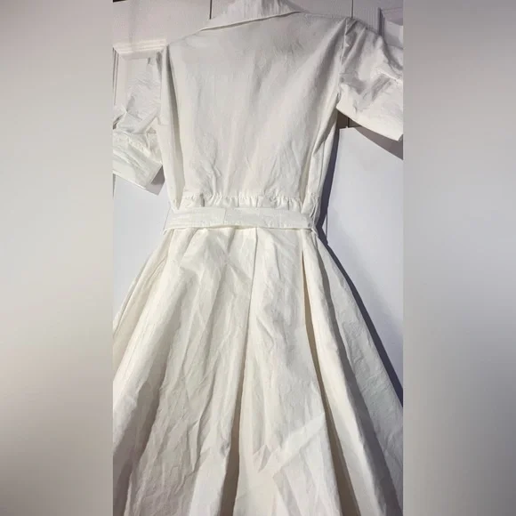 Zara white poplin midi dress with belt. Medium, NWT - Picture 13 of 13